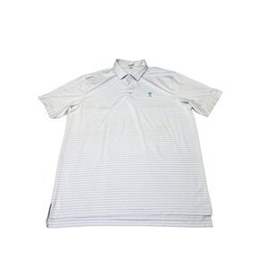 Peter Millar Mens XL Summer Comfort Striped Polo Shirt Blue White St Elmo Club